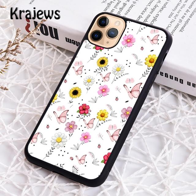 Krajews BUTTERFLY FLORAL PATTERN COLLECTION Phone Case Cover For iPhone 17 Air 16 15 14 Plus 11 12 13 Pro Max Fundas