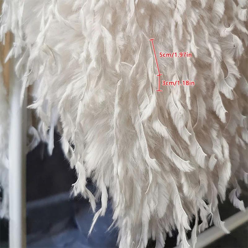 50x160cm Feather Fringe Fabric Pure Polyester Material Craft Designer DIY Sewing Wedding Dress Coat Clothing Supplies 50x160cm белый