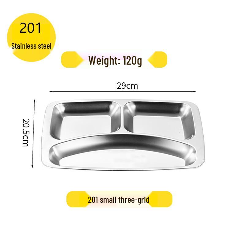 Handun Stainless Steel Kids  3-Compartment Tray
