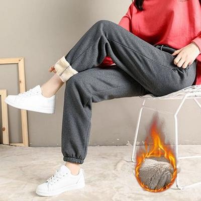 Damen Herbst und Winter Warme Gerade Hosen Große Größe Casual Hosen Winter Hosen