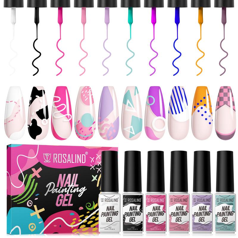 

ROSALIND 5 мл гель для рисования ногтей Art Liner лак для ногтей блестящий гель-лак для ногтей «сделай сам»