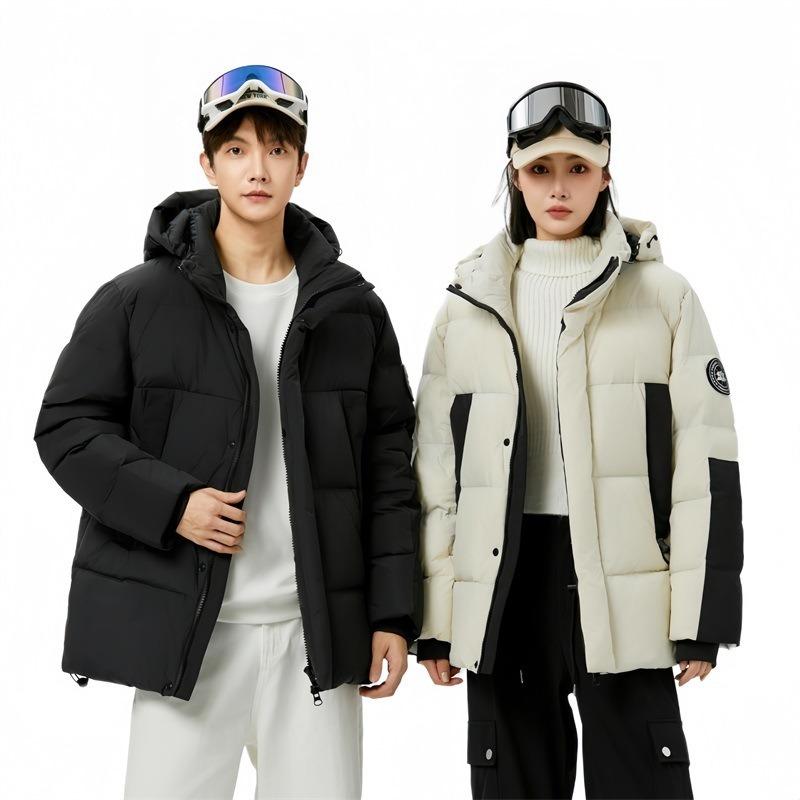 Extreme Cold Outdoor Waterproof Down Jacket for Men and Women, Winter New Loose Thickened Hooded White Duck Down Couple Coat