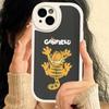 Cute Cartoon G-garfield Cat Leather Phone Case For IPhone 16 16e 15 14 13 12 11 Pro Max Plus Mini Cover