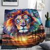 Aurora Sky Gorilla Unicorn OwlPrint Flannel Blanket,High quality Comfortable for All Seasons,Home Decor,Warmth and Comfort,Perfect for Christmas Gifts