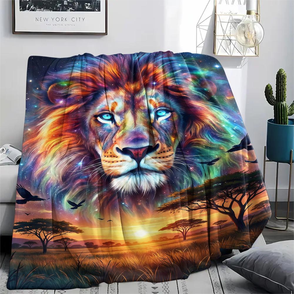Aurora Sky Gorilla Unicorn OwlPrint Flannel Blanket,High quality Comfortable for All Seasons,Home Decor,Warmth and Comfort,Perfect for Christmas Gifts