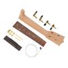 Make Your Own Ukulele Kit Guitar Neck String Knob Bridge Wooden 21in Unfinished Ukulele Parts