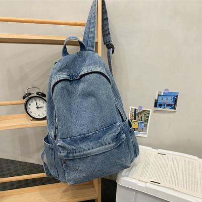 Denim Backpack Women's Large Capacity 2025 New Casual Schoolbag Fashion Niche Light Travel Backpack