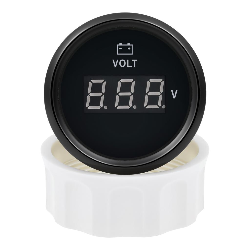 52mm Digital Voltmeter With Red Backlight Volt Meter Indicator Voltage Gauge For Marine Boat Car LED Dislay Gauge 12V 24V