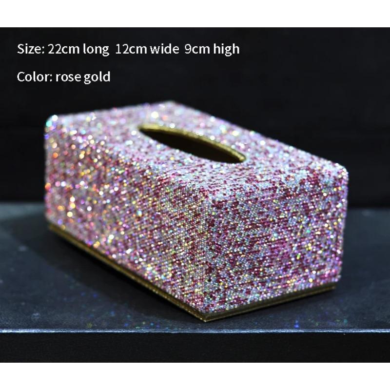 

Блискуча коробка для серветок зі стразами Кристал Тримач для серветок для автомобіля Готель Вітальня Тримач для серветок Орнамент для прикраси дому