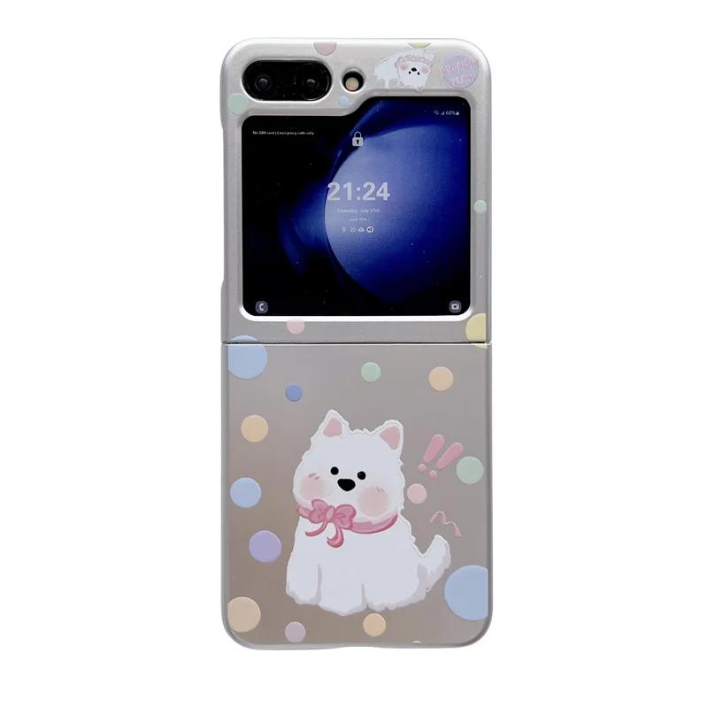 

Для Samsung Galaxy Z Flip 4 5 6 Z Flip5 ZFlip5 Чехол Мультяшный Плюшевый Собака Браслет Гальваническое Серебро Ударопрочная Задняя Крышка For Z Flip 5