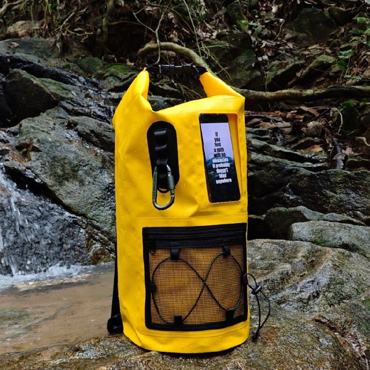 Hiking Day Dry Bag Backpack with PVC Roll Top Closure, Waterproof Storage Design and Front Outer Pocket Access