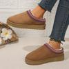 Fashion Snow Boots Women Winter Warm Thick Soles Without Heel-covered Hair Half Slipper Cotton Shoes Comfortable Warm Boots for Women