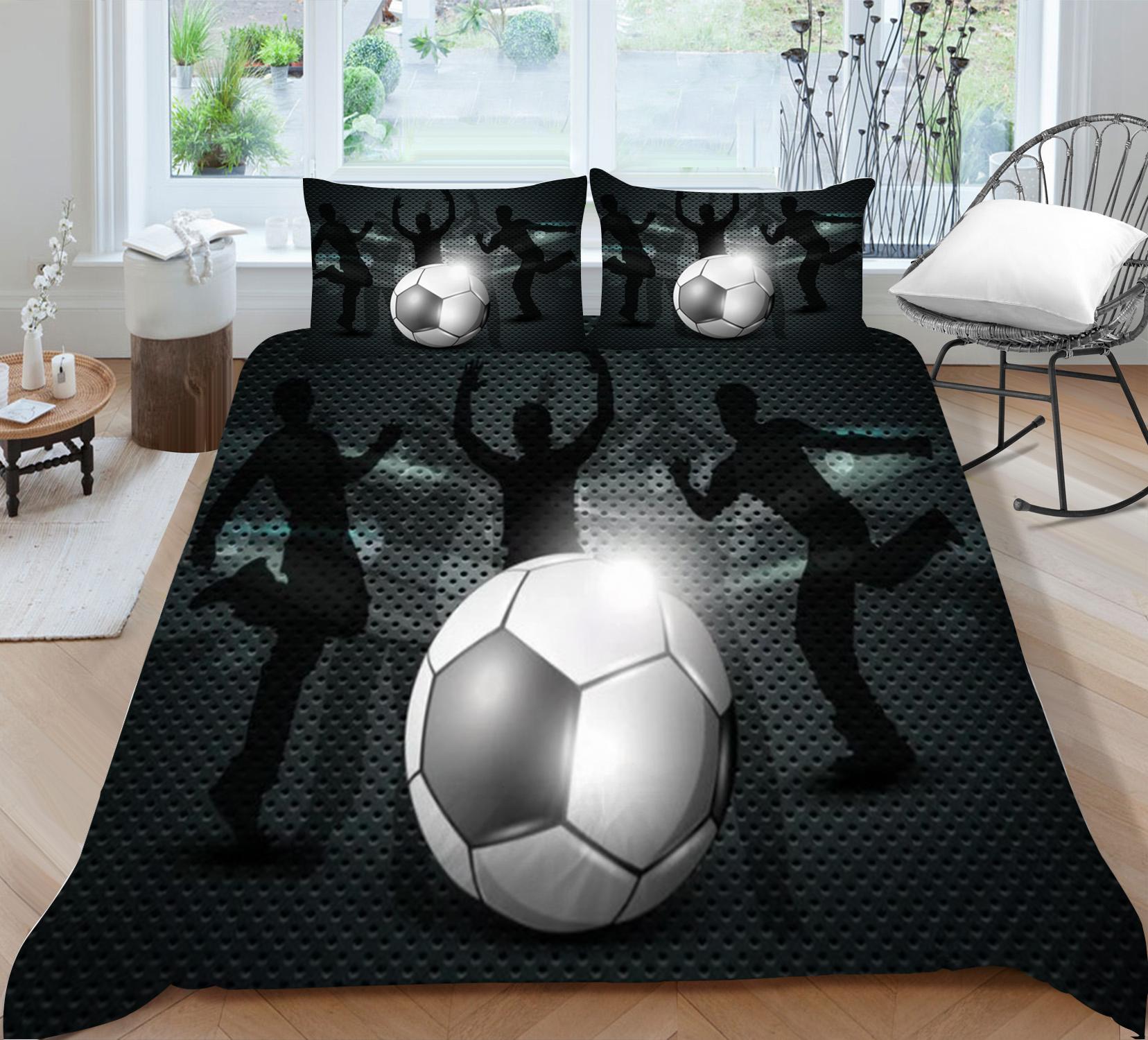 

Комплект постельного белья с 3D принтом футбола, комплект пододеяльников, домашний текстиль, мягкое одеяло, удобные чехлы, моющаяся наволочка Single 135x200cm