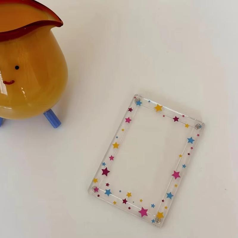 Magnetic 3 Inch Photo Frame Refrigerator Sticker Star Wave Dot Pattern Fridge Magnet for Holiday Souvenir Display