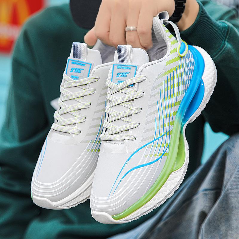 Cold sticky leather microfiber blue fashion trendy shoes casual sports shoes breathable, non-slip and shock absorption