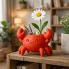Handmade Crab Pen Holder Plastic Makeup Brush Holder Funny Flower Planter  Home Office