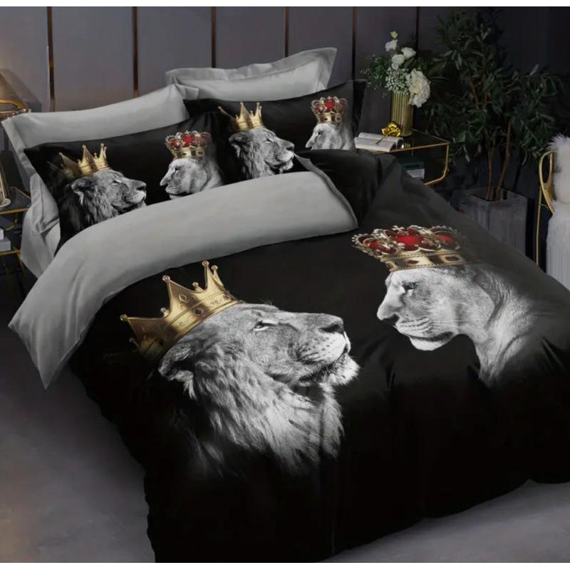 

3D Домашний Текстиль Рождественская Серия Львов, Комплект Постельного Белья с Цифровой Печатью из Трех Предметов 70 * 133 two-piece set