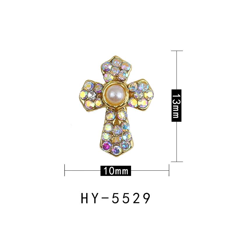 Ny Internetkändis Flash Tre-dimensionell Kors Nageldekoration Cro-hjärta Nageldorn Superflash Legering Nageldekoration