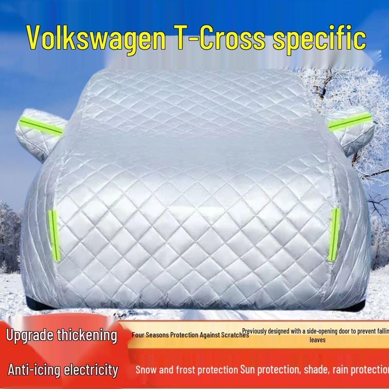 Volkswagen T-Cross 2023 SUV Car Cover: Sun, Rain, Snow, Ice, and Hail Protection with Heat Insulation.