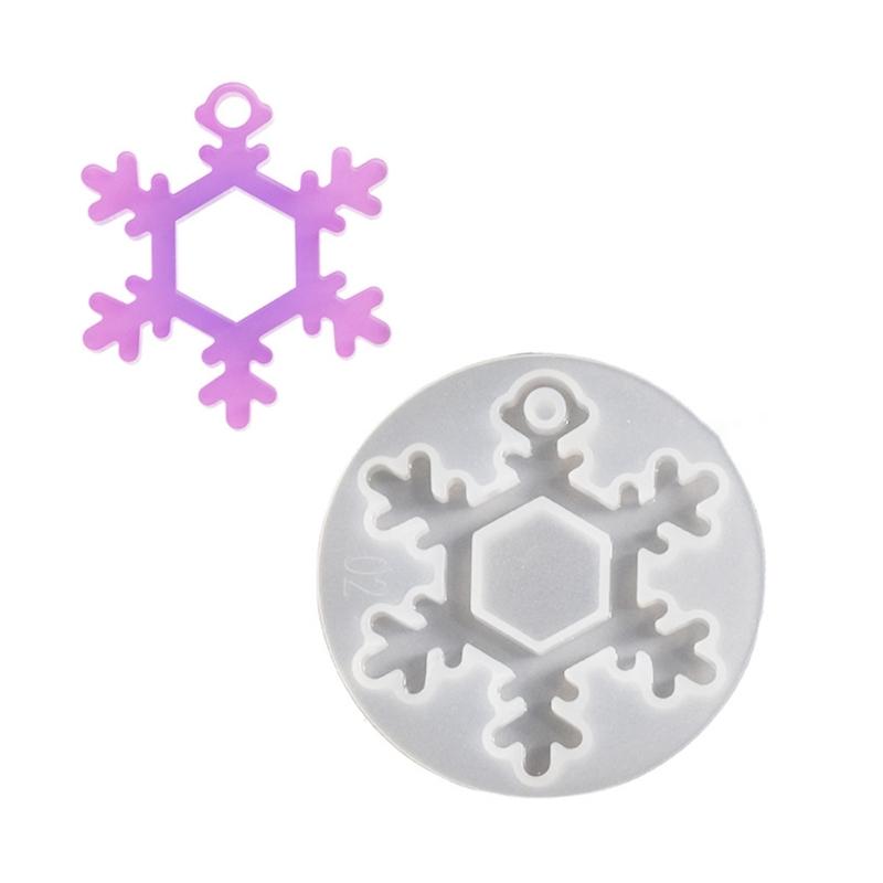 Premium Silicones Snowflake Pendant Molds High Temperature Resistant For Handmade Soap Candle Christmas Craft