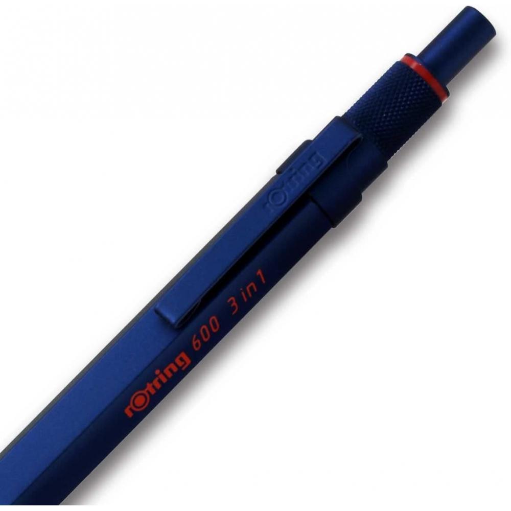 Penna Multifunzione Rottling 600 Blu Ferro 3in1 Bic 2 Colori Rosso Nero
