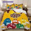 MMs Colorful Characters Three-piece set(1 * duvet cover + 2 * pillowcase, without core) Christmas birthday gift Duvet cover and pillowcase Bedding set