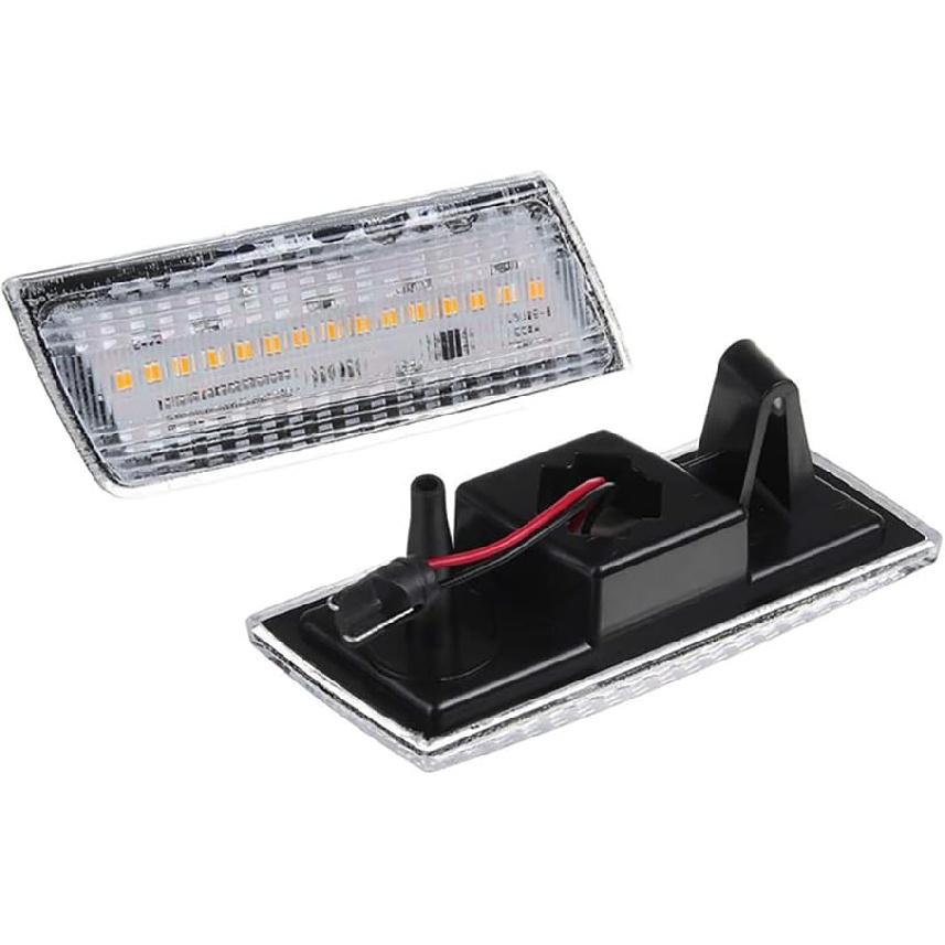 LED Front Bumper Side Marker Lights Smoke Lens/White Light, Compatible with Chrysler 300 300C Models 2005-2010, Front Fender Marker Lamps