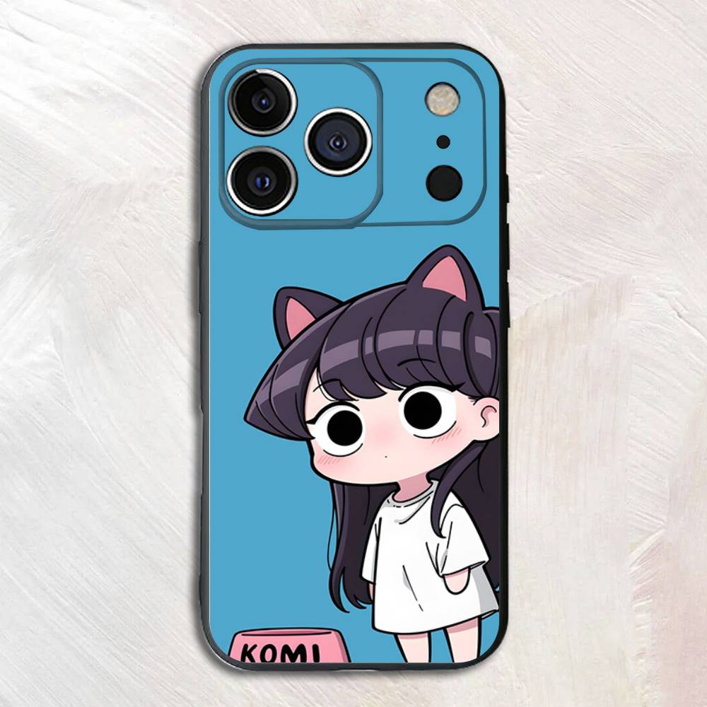 

Аниме Коomi не может общаться Черный матовый чехол для телефона для iPhone 17,16,15,14,13,12,13,11 Pro Max Plus XR Силиконовый мягкий задний чехол iPhone16promax