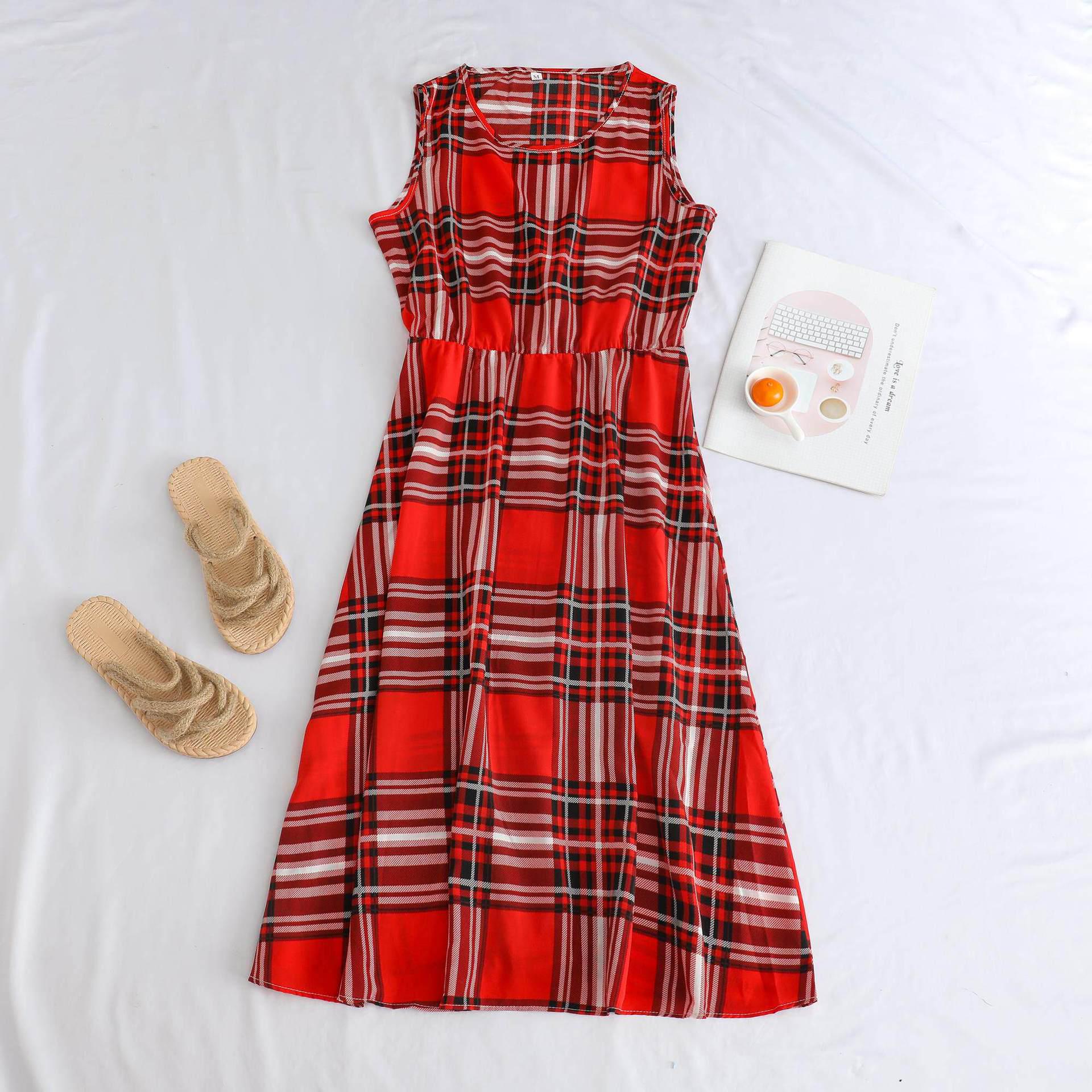 

Summer Beach Chiffon Dress for Middle-Aged and Elderly Women - Southeast Asian Fashion M