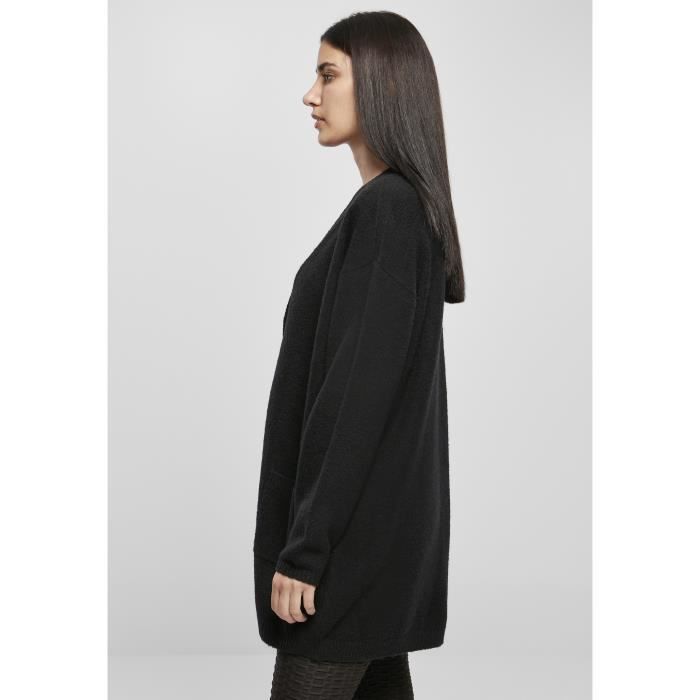 Women's Cardigan Urban Classics Chunky Fluffy Knit - Black - XL