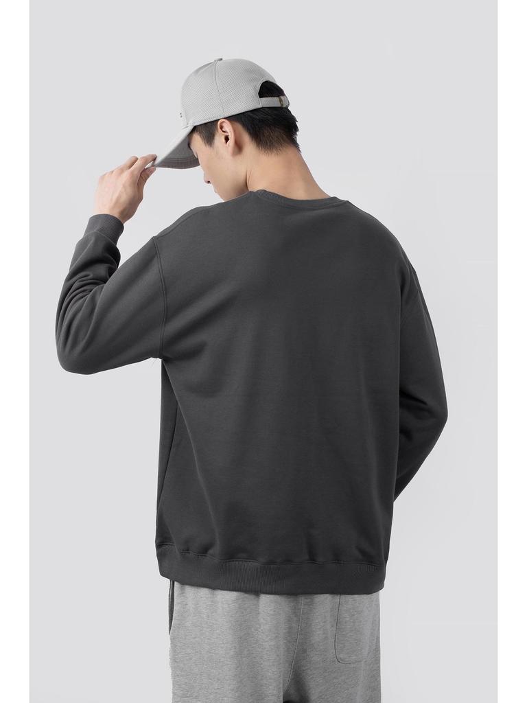 Men's Oversized Korean Style Crew Neck Sweatshirt, Versatile Long Sleeve for Autumn/Winter
