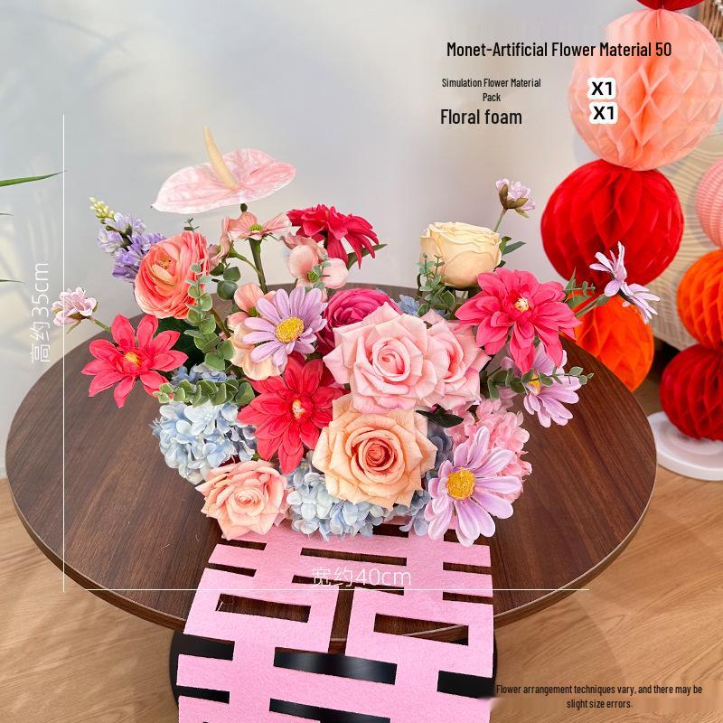 Romantic Wedding Aisle & Table Flower Arrangement: Floral Art Bouquet and Ornaments