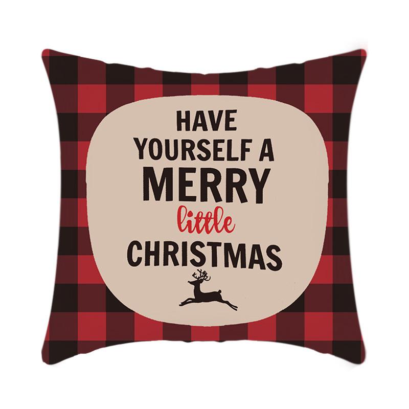 Christmas Bedside Cushion Cover Office Nap Pillow Cover Short Plush Printed Cushion Cover