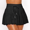 Wish Fashion Lace-Tied Pleated Safety Skirt: Summer Anti-Exposure Mesh Overlay