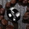 8mm Black Titanium Stainless Men Ring Simple Wedding Bands Rings Gift For Male Jewelry Size 5-13 Drop