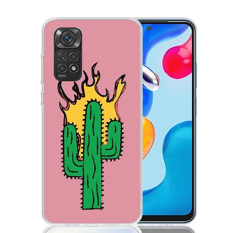 Cactus Vintage Flower Case Phone Cover for Xiaomi Redmi Note 14 13 12S 12 11S 11 11T 11E 10S 10 Pro Plus 5G Trend Fundas Note 13