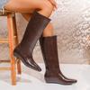 Fashion High-end Height-enhancing Knight Boots for Women with Flat-soled Long Boots
