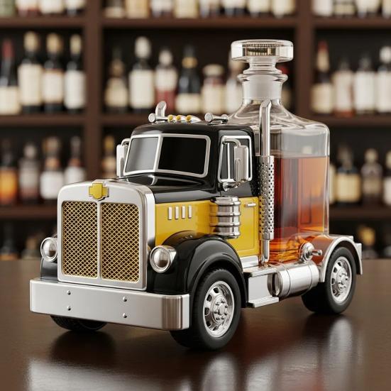 Truck Whiskey Decanter Unique Glass Decanter for Whiskey Bourbon Tequila Liquor Decanter Gift for Truckers Bourbon Lovers