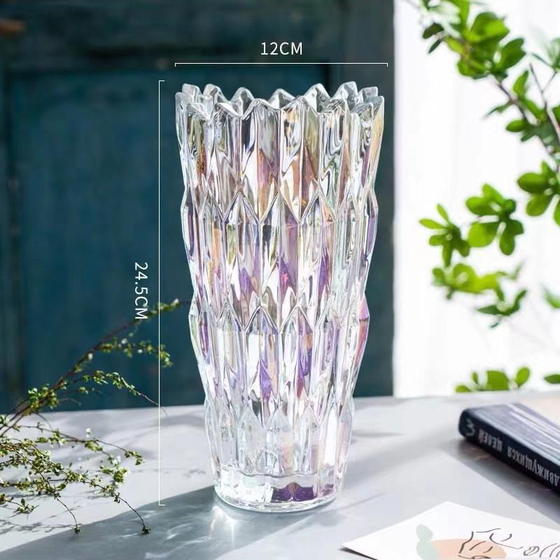 High-End Transparent Glass Crystal Vase for Fresh Flower Arrangements
