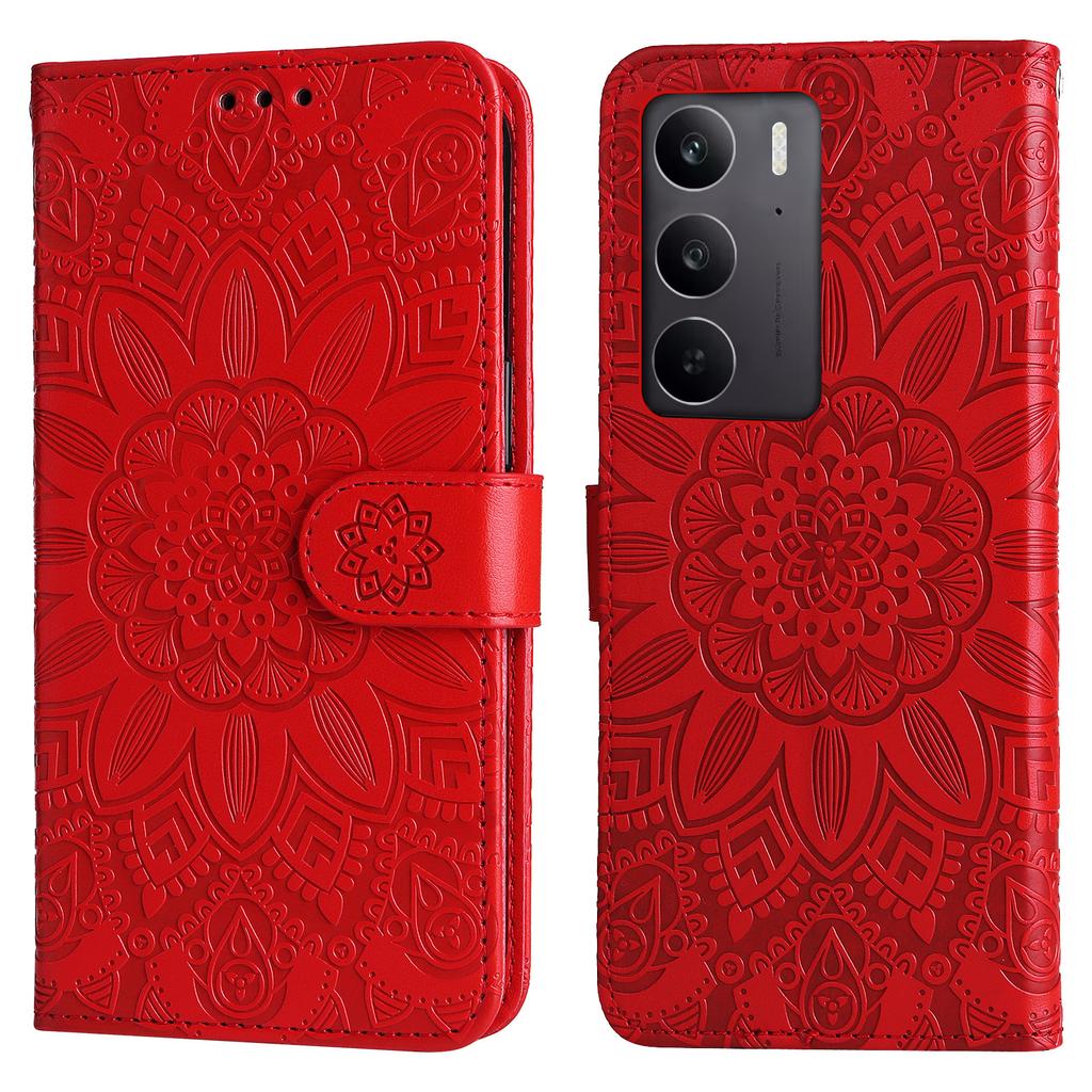 For Oppo A5 5G/4G/Realme C75 5G/C75 4G/C73 5G/C71 4G/14x 5G Case Sunflower Imprint Leather Wallet Phone Cover
