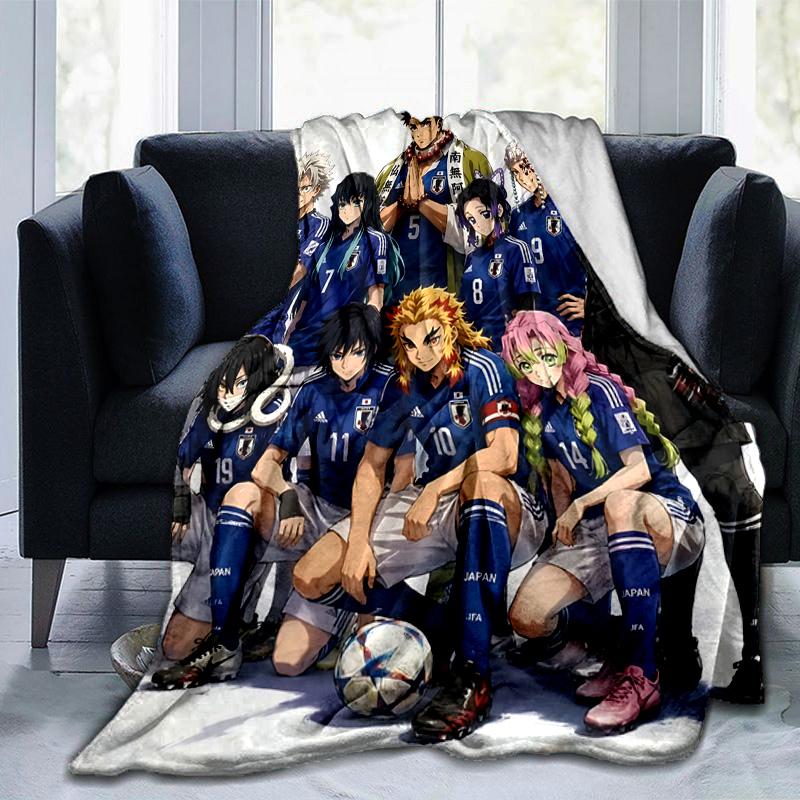 1pc Football Team Spirit Flannel Blanket Soft Warm Throw Blanket for Bedroom Living Room Bed Travel Camping Picnic Gift. MT7150164