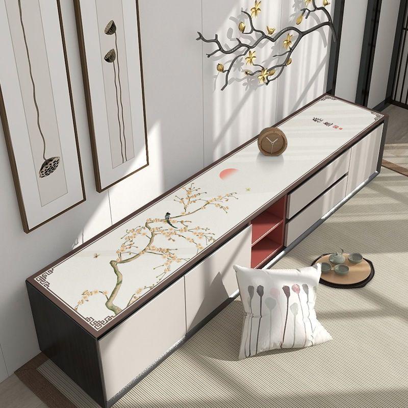 Waterproof Chinese Style TV Cabinet Tablecloth - Wash-Free Countertop Cover Mat