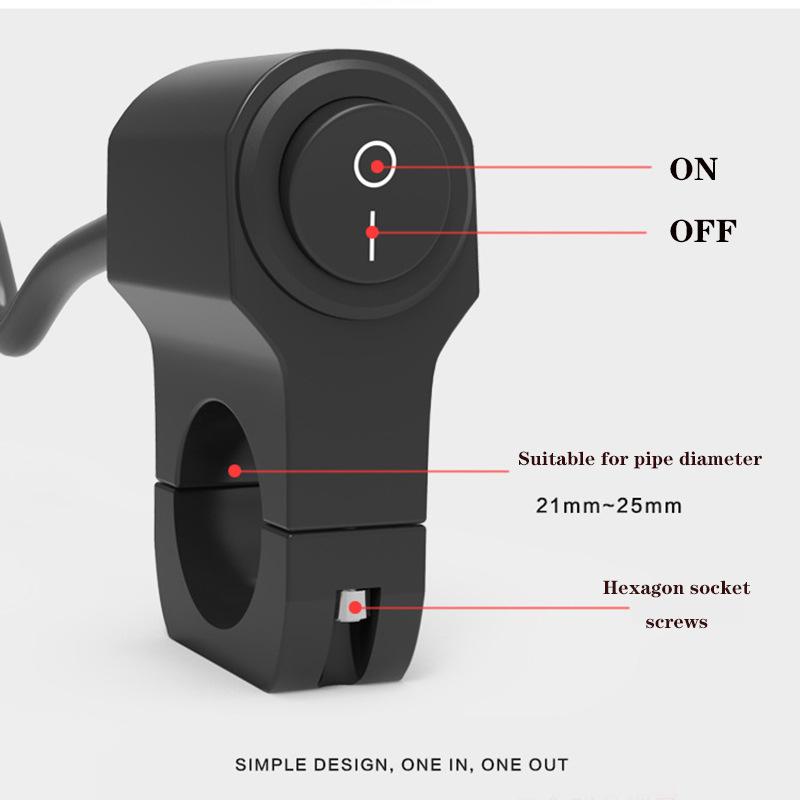 12V Motorcycle Handlebar Headlight Switch ON/OFF Switch Spotlights Signal Converter Turn Signal Toggle Switch Controller Button