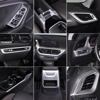 For BMW 1 2 Series F40 F44 -2024 ABS Silver Interior Kit Car Air Outlet Frame Glass Lift Button Frame Cover Trim Stickers