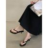 Eilyken Summer Fashion Thin Low Heels Slippers Women Round Clip Toe Beach Casual Sandals Flip Flops Shoes