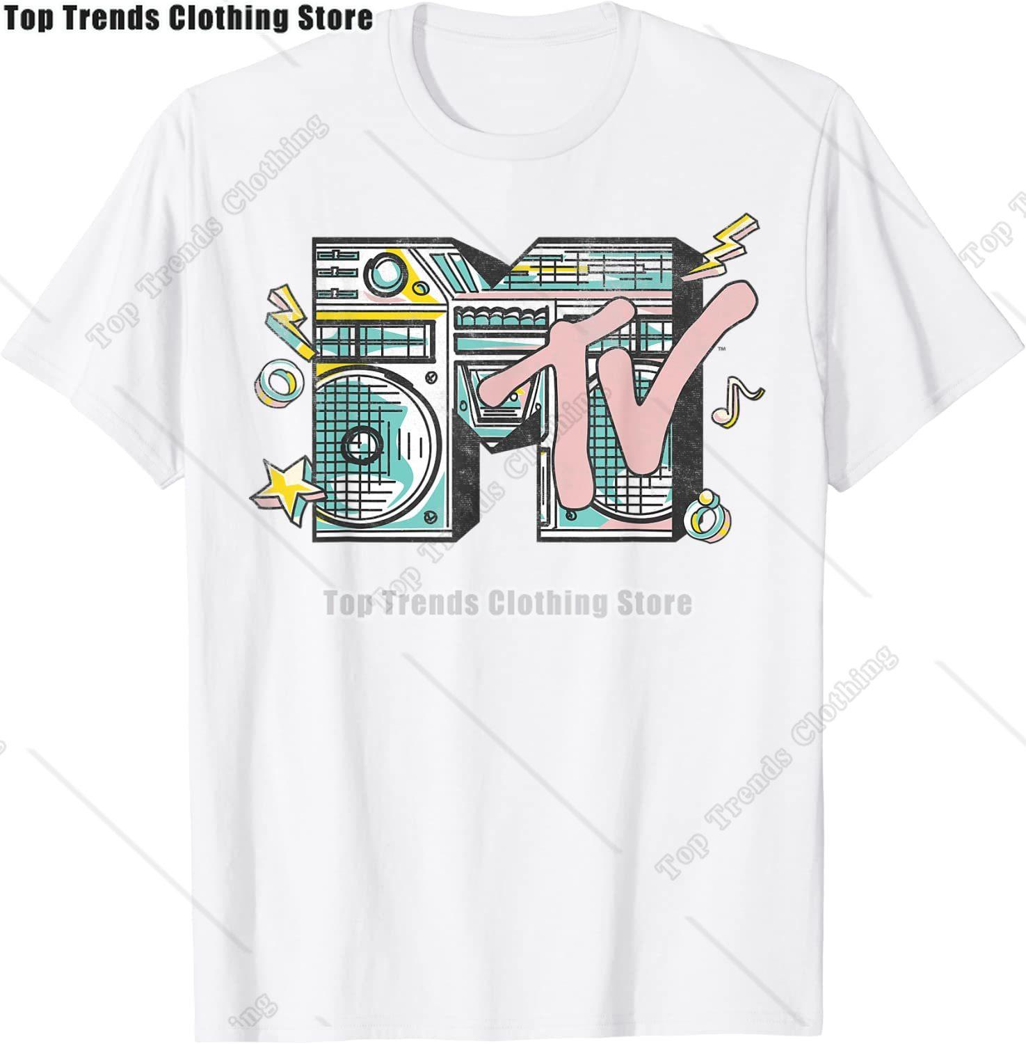 

MTV Logo Vintage I Want My Boombox Graphic TShirt Retro Casual Cotton TShirt Pop Music Tv Culture Oversized Tops Men Clothing S