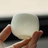 Sheep Fat Jade Porcelain Zen Tea Cup - Master Ceramic for Meditation, Small Capacity, High-Grade White Tea Tasting