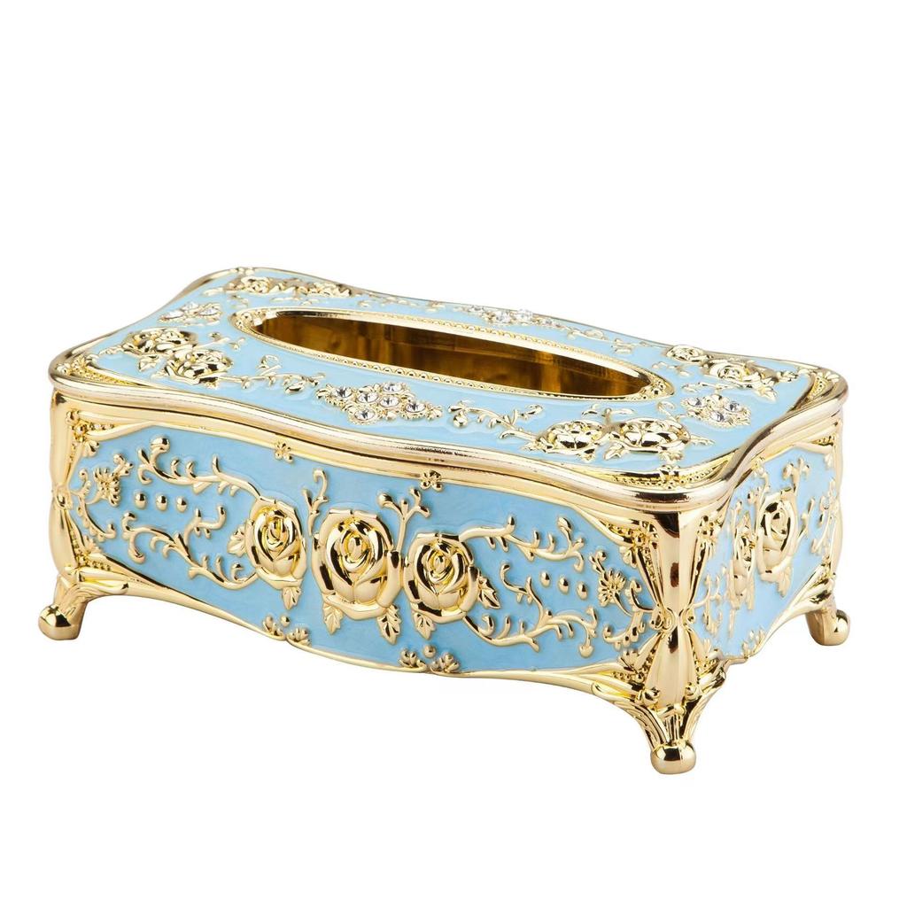 1PC European Style Tissue Box High-end El Restaurant Kitchen Napkin Extraction Box Household Tissue Storage Box