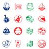 Shin Asahi Corporation Sacos Pon Tamper Illustration Attendance Stamp Set of 16 PS-160S