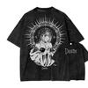 Death Note Misa Amane Saint Gothique Graphique Unisexe Coton Lourd Noir Vintage Streetwear T-Shirt
